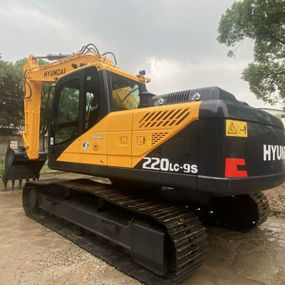 Costruzione vecchio escavatore Hyundai 220lc-9s giallo escavatore di seconda mano