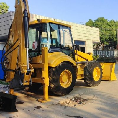 74.6kW JCB 4CX caricatore usato giallo 4378kg sollevamento di seconda mano retroescalatore caricatore ruota in movimento
