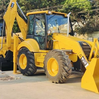 74.6kW JCB 4CX caricatore usato giallo 4378kg sollevamento di seconda mano retroescalatore caricatore ruota in movimento